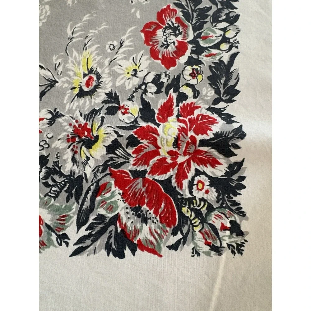 Vintage Tablecloth 1950's California Hand Prints 45